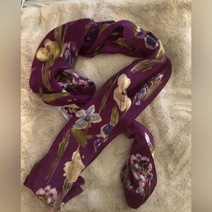 Silk Floral Purple Scarf “48
